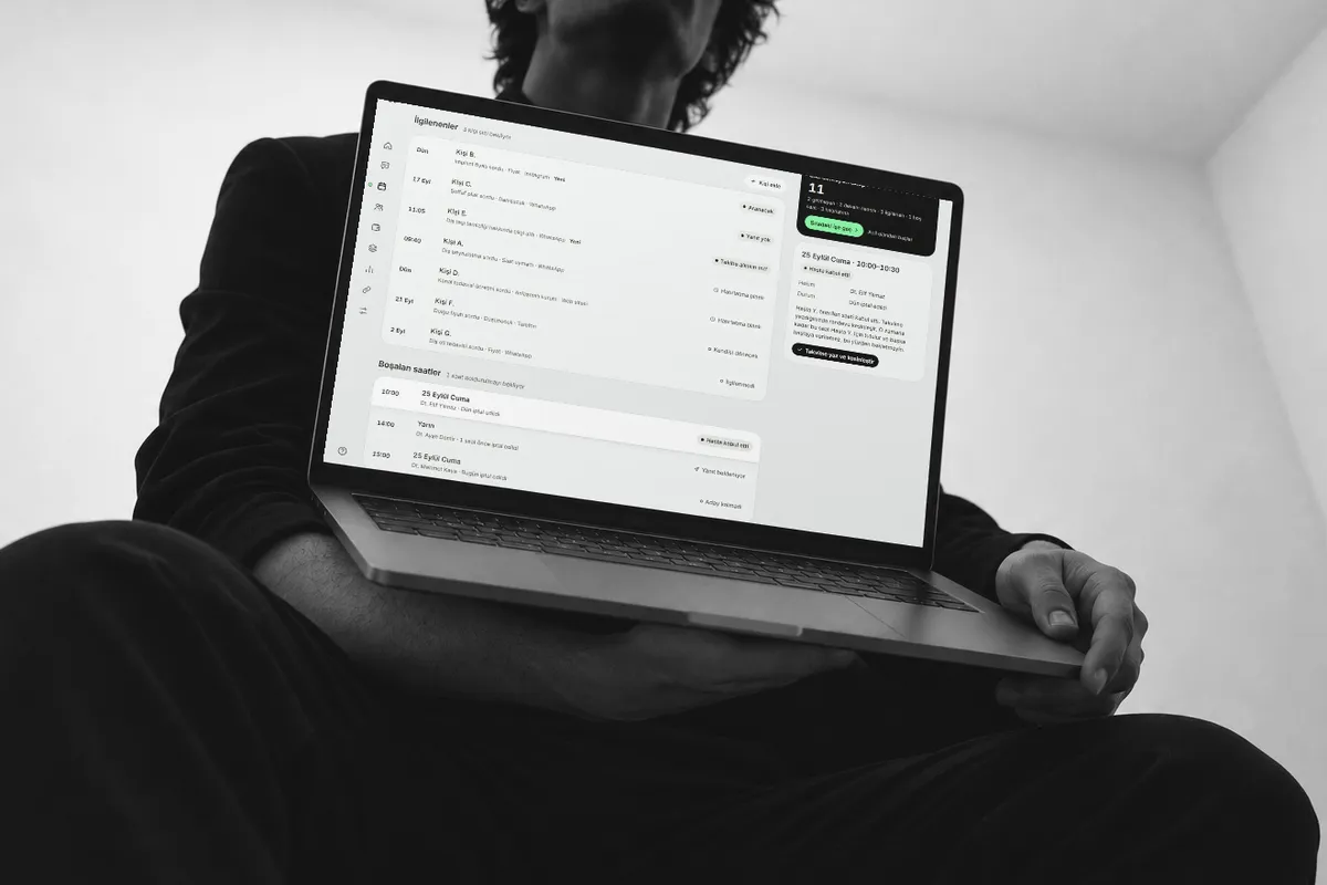 Kucakta tutulan dizüstü bilgisayarda İlgilenenler listesi: soru sorup randevu almayan kişiler ve durumları